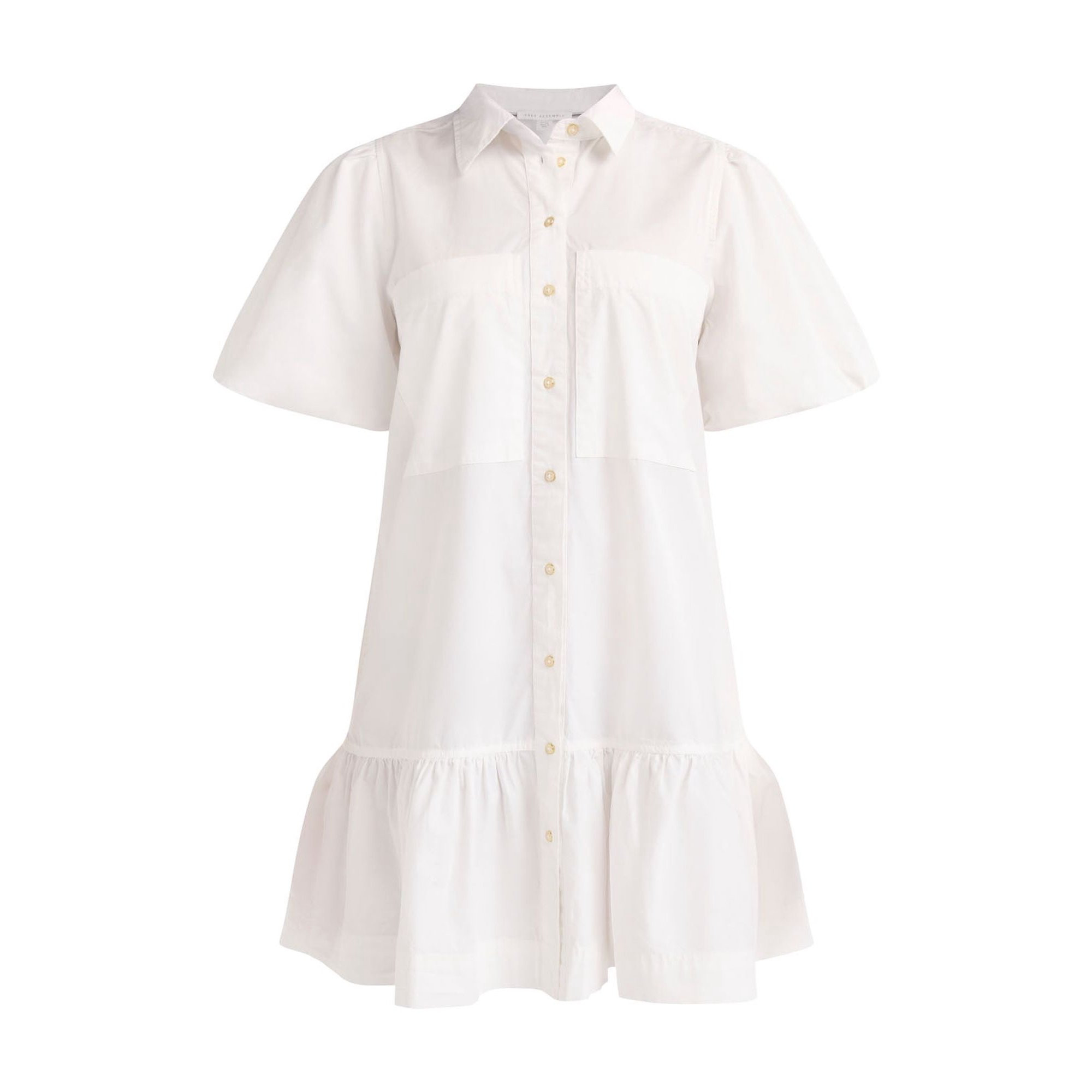 Free Assembly Women’s and Women's Plus Cotton Ruffle Mini Dress with Puff Sleeves, Sizes XS-4X | Walmart (US)