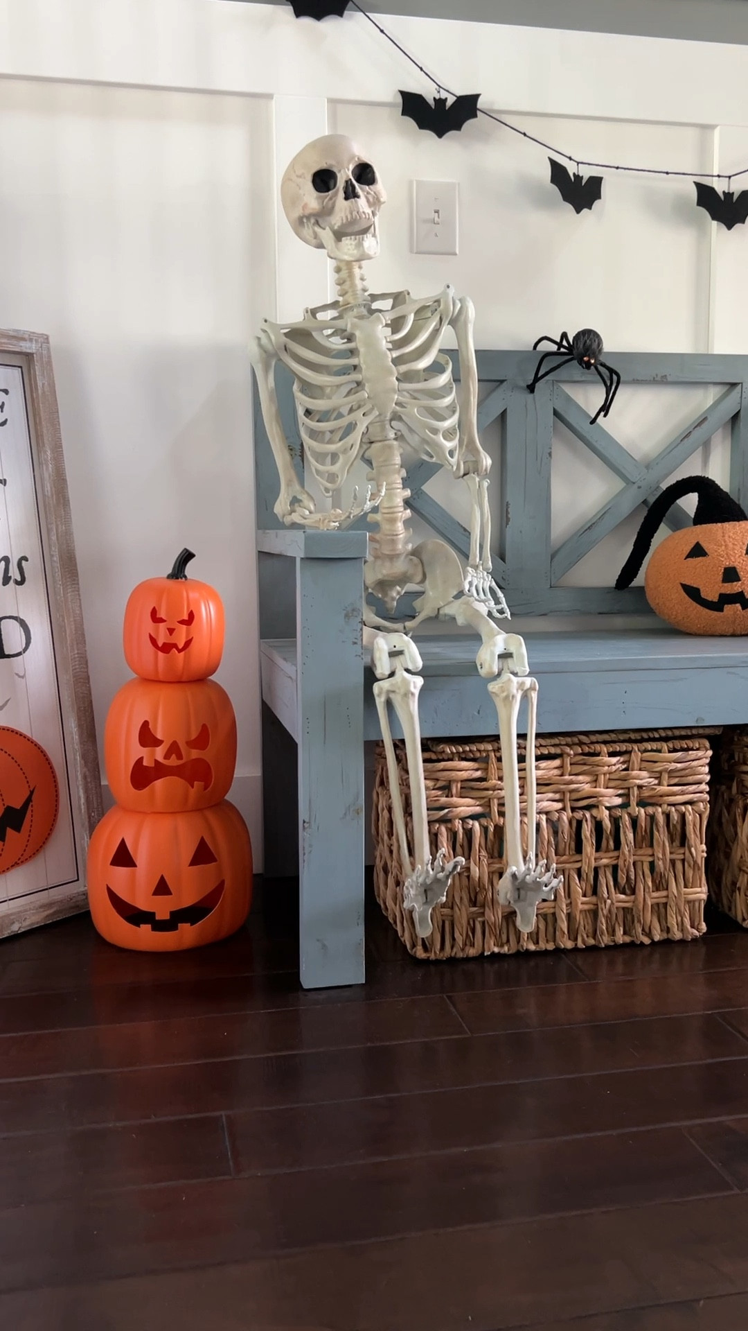 My favorite Halloween decor finds! 
5 foot skeleton, $5 stackable pumpkins and my cute pumpkin pillow 🙌🏻🎃🧡

#LTKSeasonal #LTKHome #LTKFindsUnder100