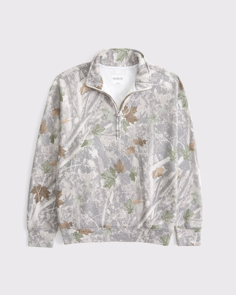 Abercrombie & Fitch Women's Vintage Sunday Half-Zip in Camo - Size XXS | Abercrombie & Fitch (US)