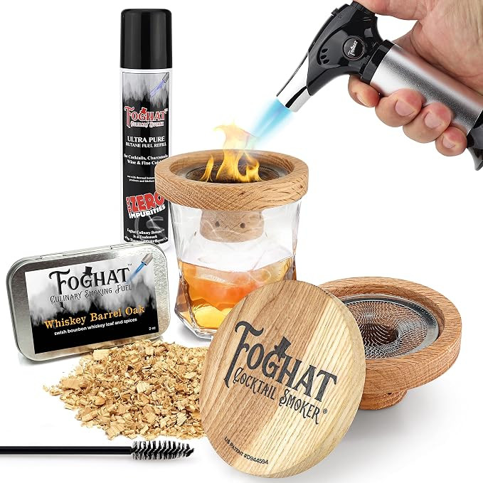 THOUSAND OAKS BARREL Foghat Cocktail Smoking Kit - Bourbon Barrel Oak Fuel Wood Shavings & Smokin... | Amazon (US)