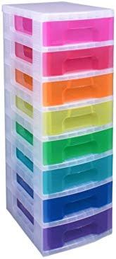 Really Useful Drawer Tower 8x7 Litre Clear/Rainbow | Amazon (US)