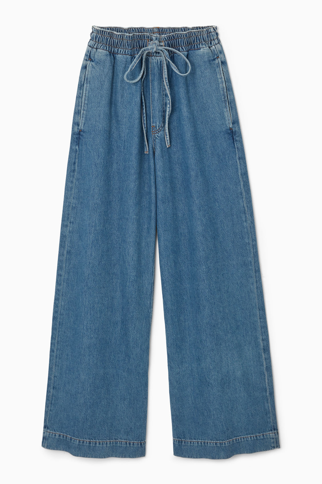 WIDE-LEG FLUID DENIM TROUSERS - WASHED BLUE - COS | COS UK