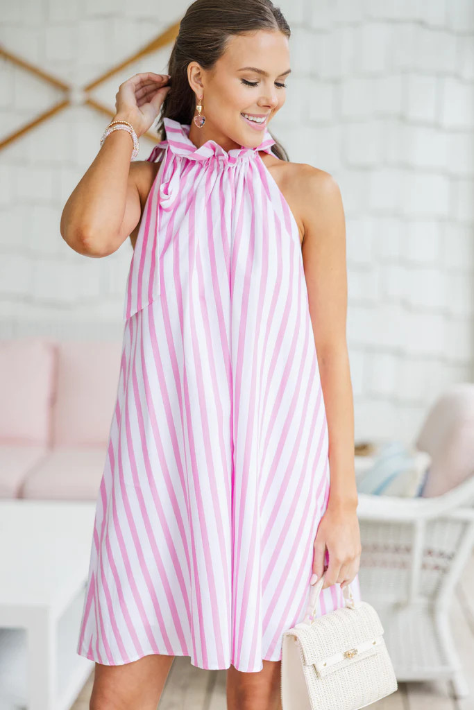 Be There Pink Striped Dress | The Mint Julep Boutique