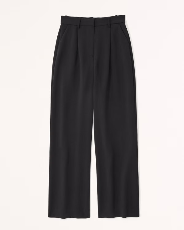 A&F Harper Tailored Premium Crepe Pant | Abercrombie & Fitch (US)
