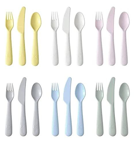 IKEA 704.613.85 KALAS 18-Piece Flatware Set, Mixed Colours, Easier for a Child to Cut and Divide Food, Easy for Children to Grip in Their Small Hands, The Knife Has a Serrated Edge | Amazon (US)