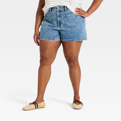 Women's Highest-Rise Sailor Denim Shorts - Universal Thread™ Medium Wash 24 | Target