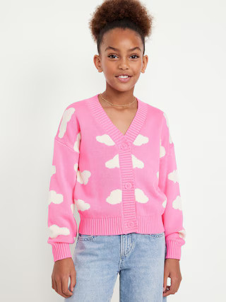 Printed Button-Front Cardigan Sweater for Girls | Old Navy (US)