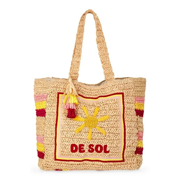 No Boundaries Women's De Sol Beach Tote Bag, Multi Del Sol | Walmart (US)