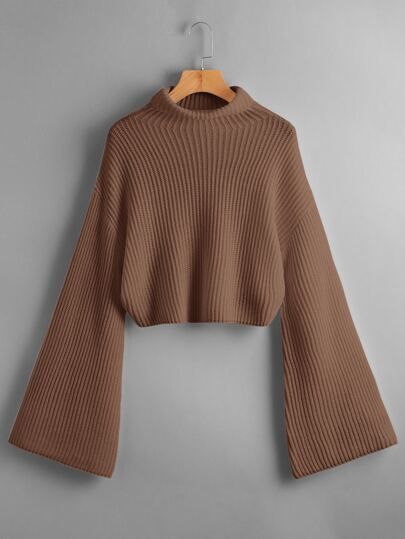 Drop Shoulder Turtle Neck Sweater | SHEIN
