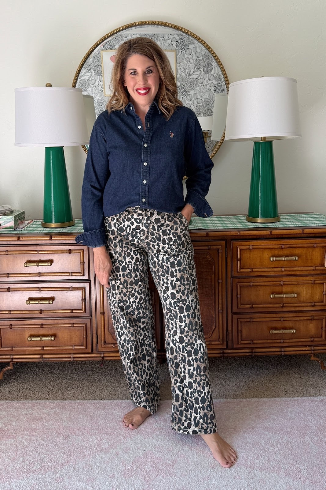 Structured fabric, classic fit, nice collar- PERFECT $26 denim shirt that looks and feels like a pricey preppy brand! Viral $17 elastic back pants, lots of patterns!