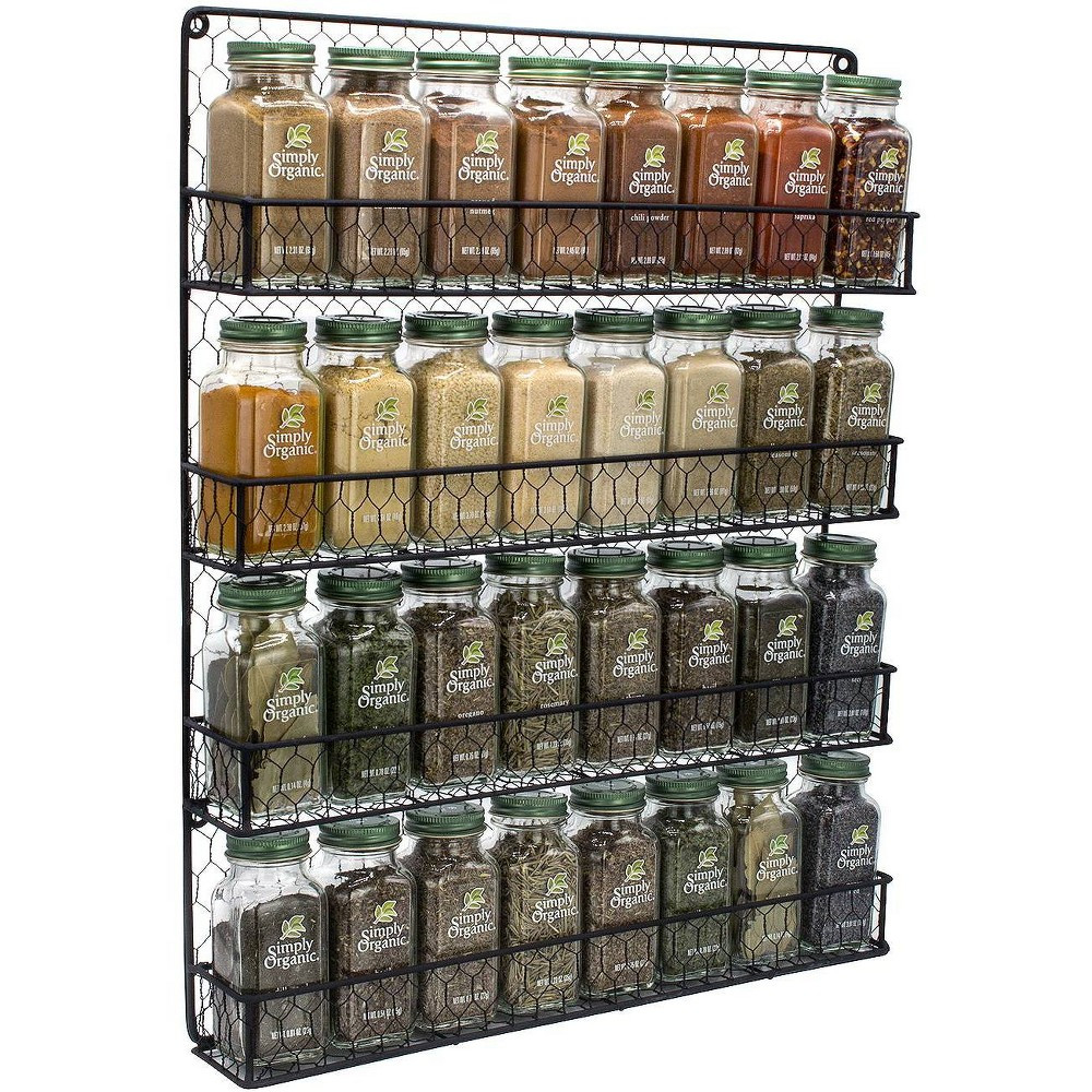 Sorbus 4 Tier Black Wall Mounted Spice Rack Storage Organizer (Spices not Included) | Target