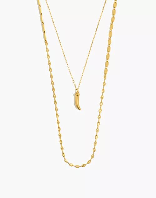 Mixed Chain Horn Pendant Necklace Set | Madewell