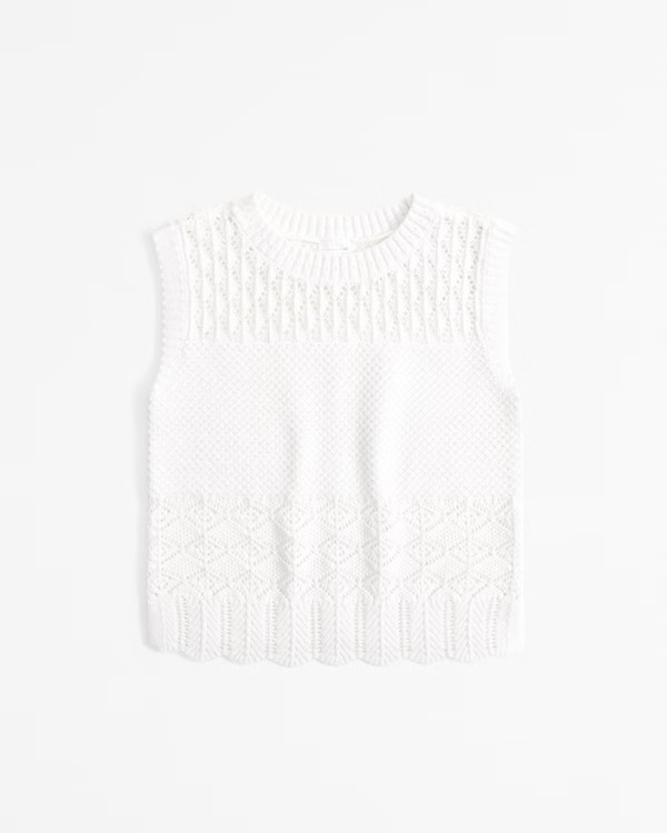 cropped embroidered sweater vest | Abercrombie & Fitch (US)