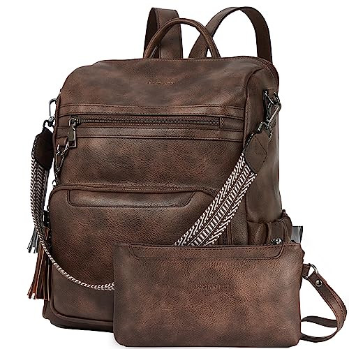 BOSTANTEN Womens Backpack Purse Leather Travel Backpack Fashion Designer Ladies Shoulder Bags wit... | Amazon (US)