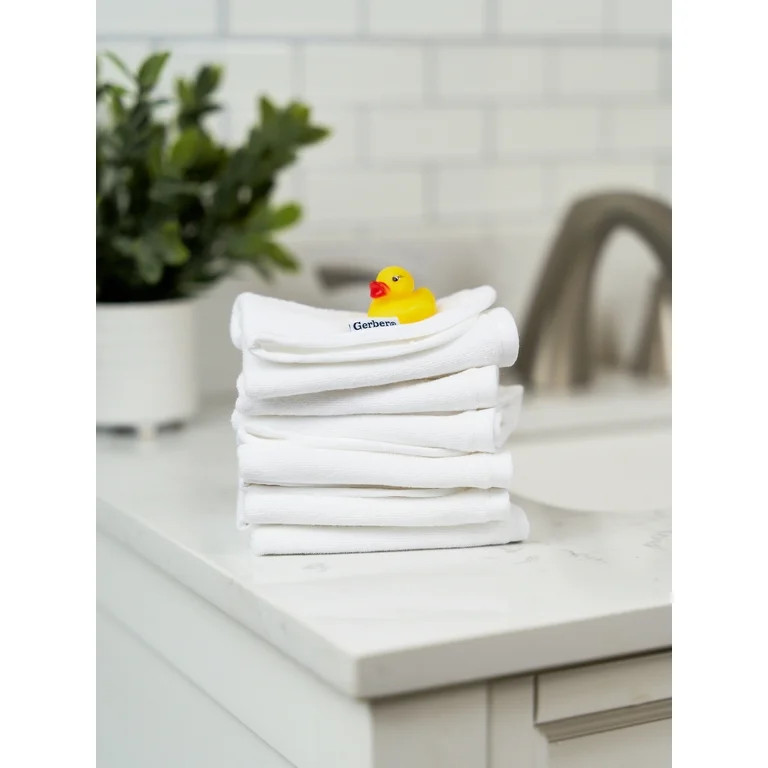Gerber Baby Boy or Girl Unisex White Washcloths, 6-Pack, One Size | Walmart (US)