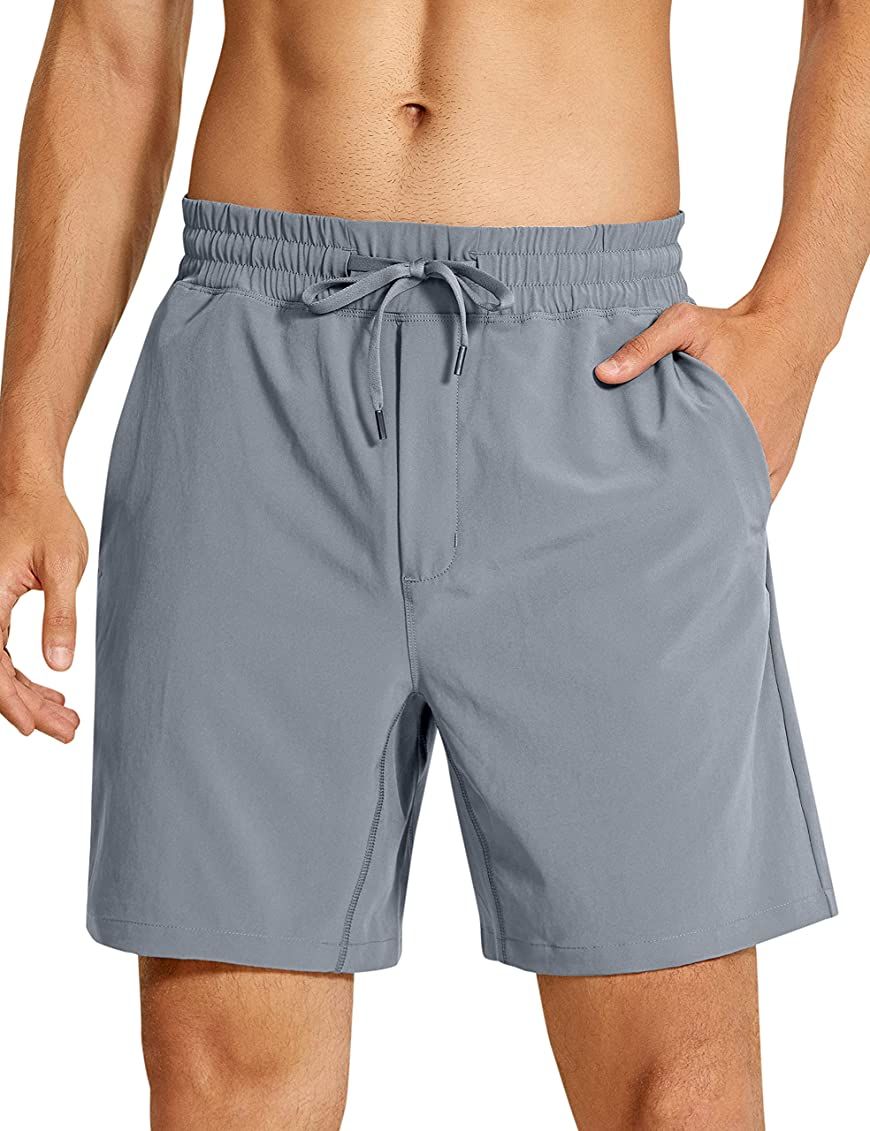 CRZ YOGA Men's Linerless Workout Shorts - 7''/9'' Quick Dry Running Sports Athletic Gym Shorts with  | Amazon (US)