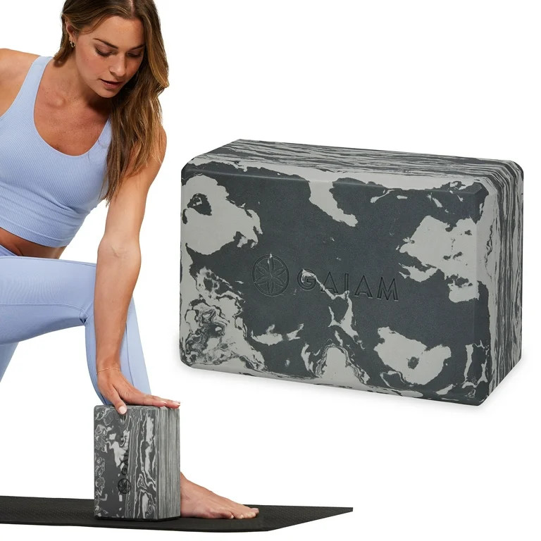 Gaiam Printed Fashion Yoga Block, Made from Sturdy Foam, Marble Granite | Walmart (US)