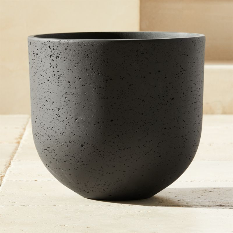 Seminyak Black Planter 12.25" | CB2 | CB2