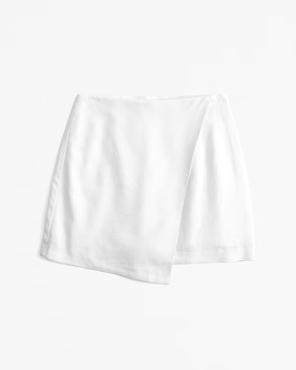 Women's The A&F Scarlett Linen-Blend Wrap Mini Skort | Women's 20% Off Select Styles | Abercrombi... | Abercrombie & Fitch (US)