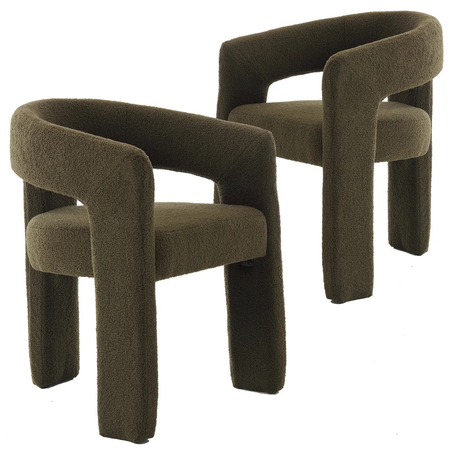 Modern Upholstered Barrel Dining Chairs (Set of 2) | Wayfair North America