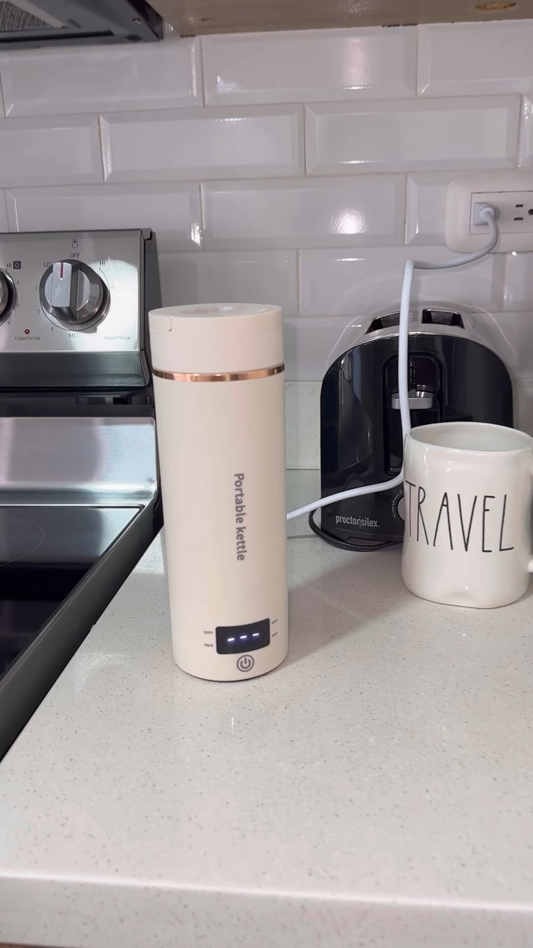 Portable electric kettle 
Perfect for travel 
#travel #kettle #amazonfinds 

#LTKtravel #LTKSeasonal #LTKfamily