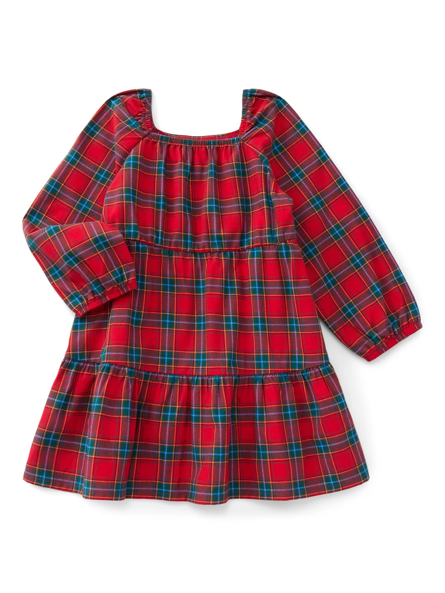 Wonder Nation Toddler Girls' Tiered Cotton Dress, Sizes 12M- 5T | Walmart (US)