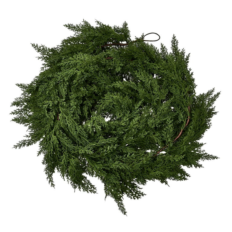 My Texas House 9ft Non-lit Natural Feel Cedar Green Artificial Christmas Garland, Soft PE | Walmart (US)