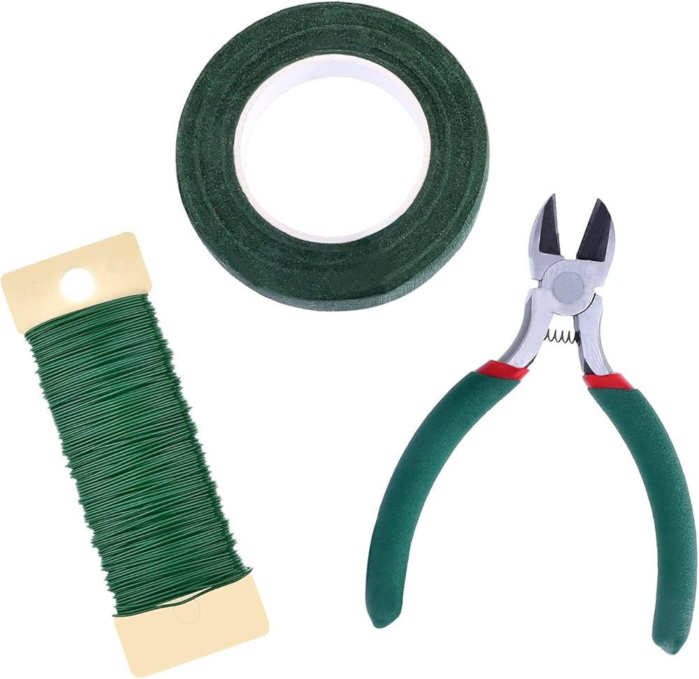 EBOOT Floral Arrangement Tool Kit Floral Tape Stem Wrap 1/ 2 Inch by 30 Yards, 22 Gauge Green Pad... | Amazon (US)