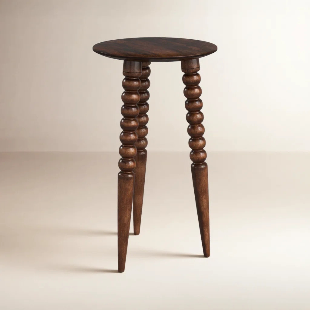 Lessing Round Solid Mango Wood End Table | Wayfair North America