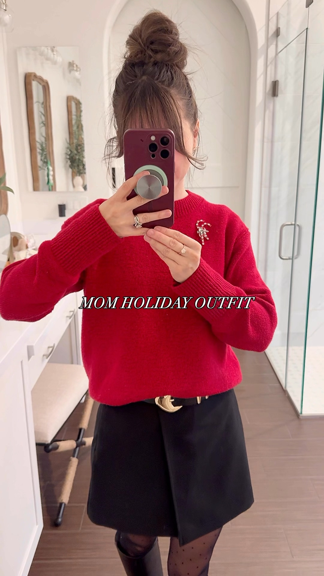 My mom holiday outfit!  Black skort is a must have there are so many ways to wear it! I personally love it with a chunky sweater, belt and riding boots! These I’m wearing are really comfortable! 

Sweater xsmall
Skort xs 
Tights xs 
Boots 5.5

Mom outfits. Tights outfits. Red sweater. Holiday style. Petite friendly. Skort. 

#LTKWatchNow #LTKHoliday