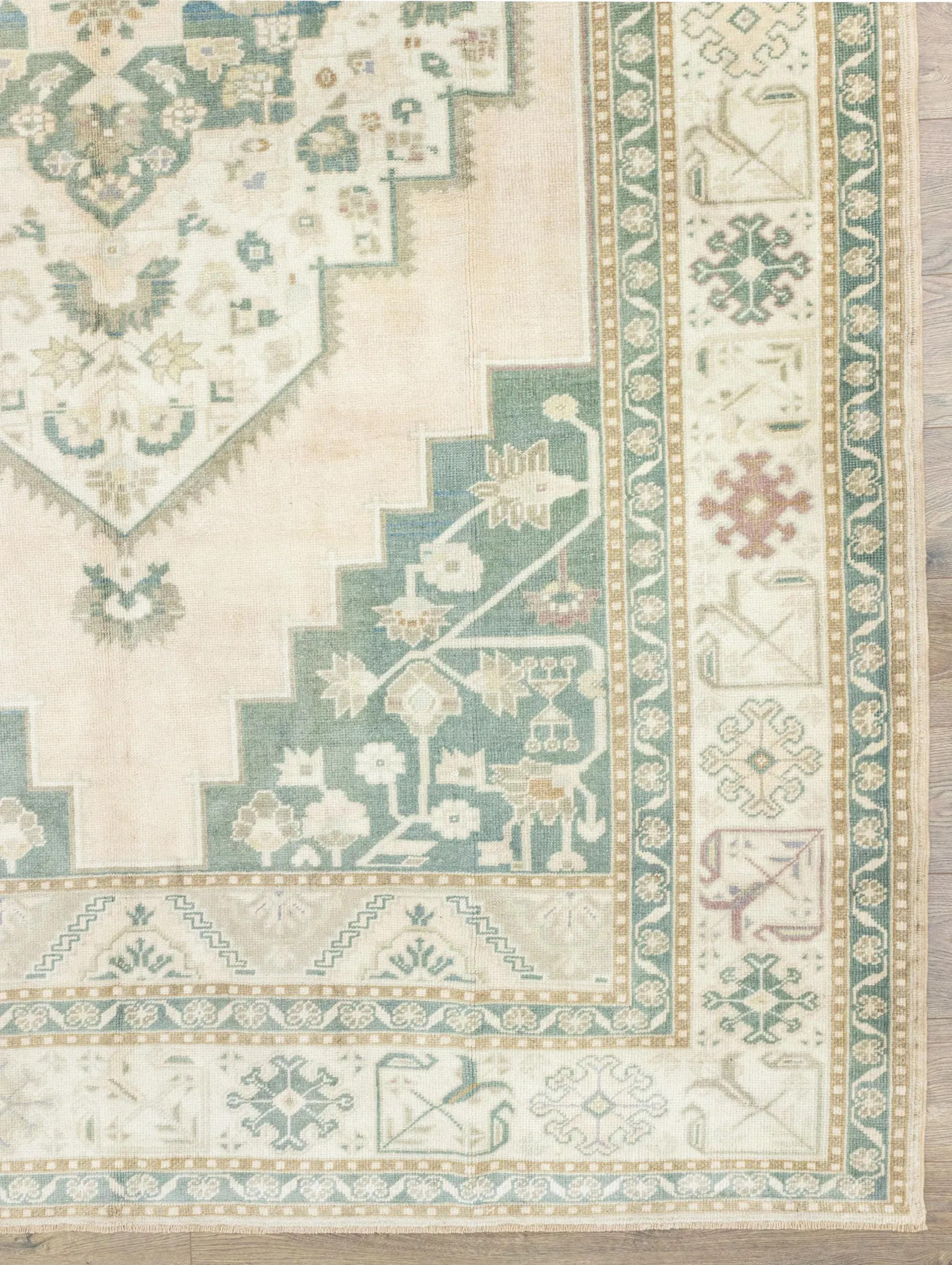 Turkish Oushak Area Rug 6.10x10.8 ft – Pastel Sage Wool – Modern Farmhouse Living Room | Etsy (US)