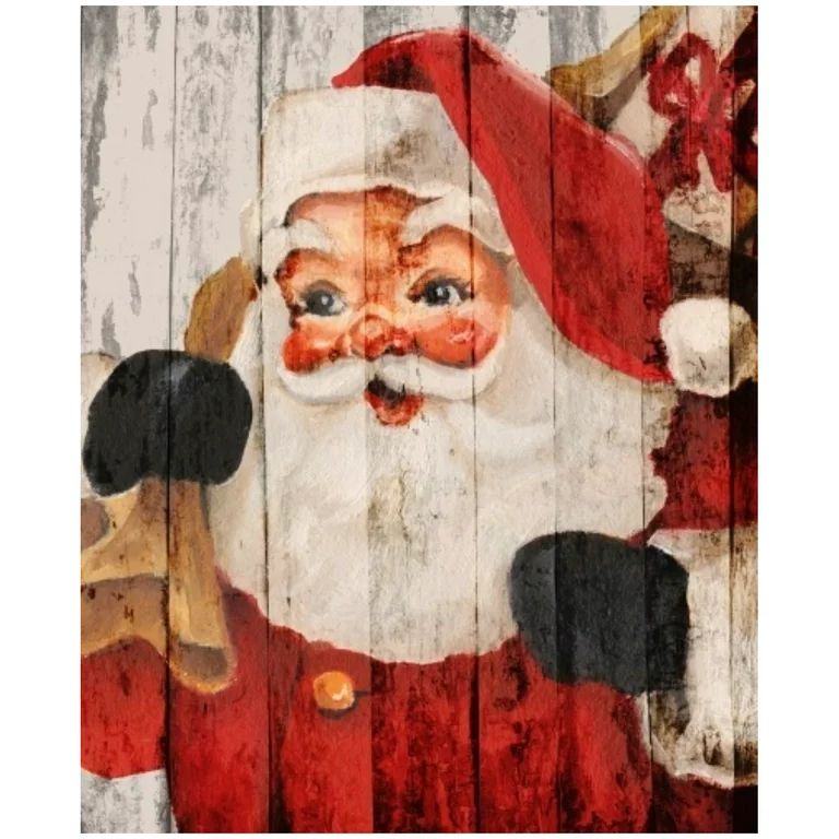 My Texas House "Nostalgic Santa" Unframed Wrapped Canvas Christmas Wall Art 11x14 | Walmart (US)