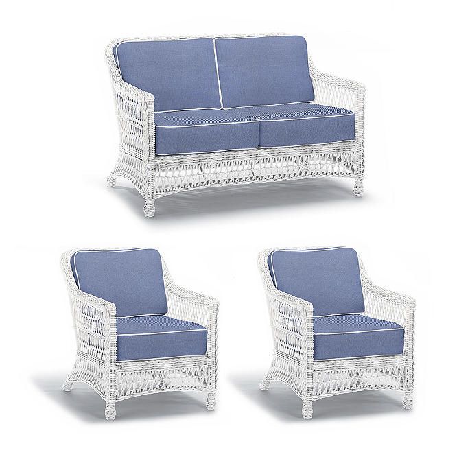 Hampton 3-pc. Loveseat Set in Ivory Finish | Frontgate | Frontgate