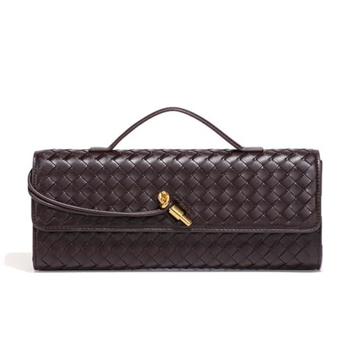 Women's Handmade Woven Crossbody Bag,Leather Clutch Purse Detachable Chain Shoulder Handbag,Fashion Crossbody Clutch Purse (B) | Amazon (US)