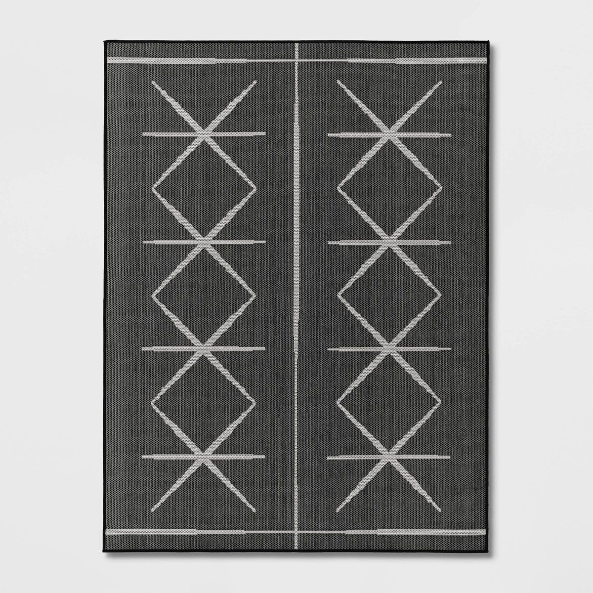 Modern Crisscross Rectangular Woven Indoor Outdoor Rug Black - Threshold™ | Target