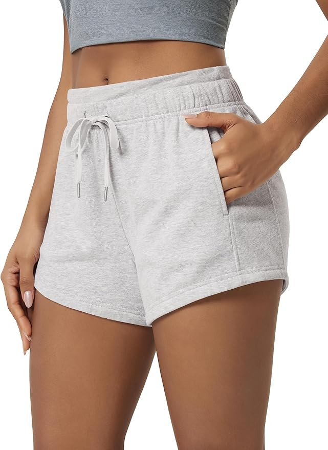 ODODOS Women's Sweat Shorts with Pockets Cotton French Terry Drawstring Summer Workout Casual Lou... | Amazon (US)