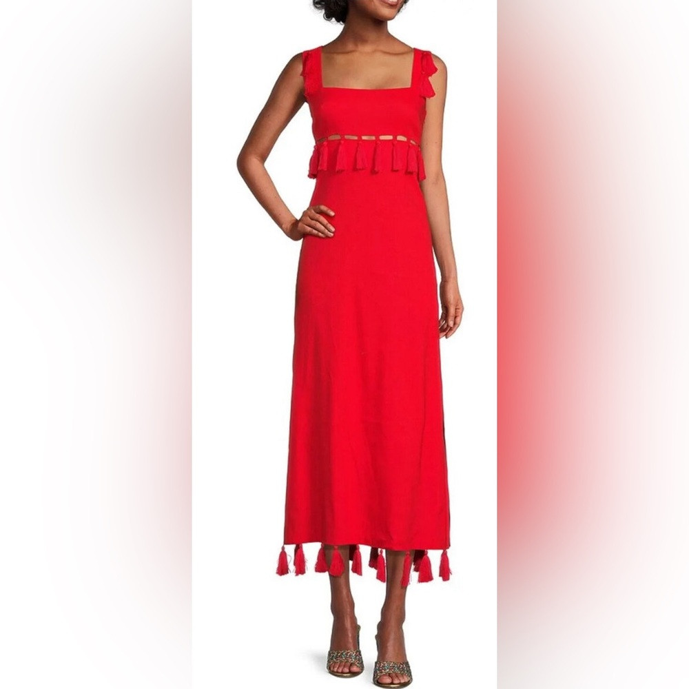 Nat Note x Antonio Melani Red tassel dress worn once | Poshmark