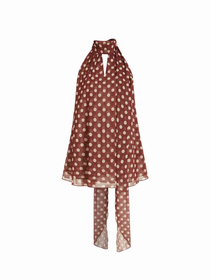 Woven Cowl Neck Oversized Blouse Longline For Date Wedding | Cider