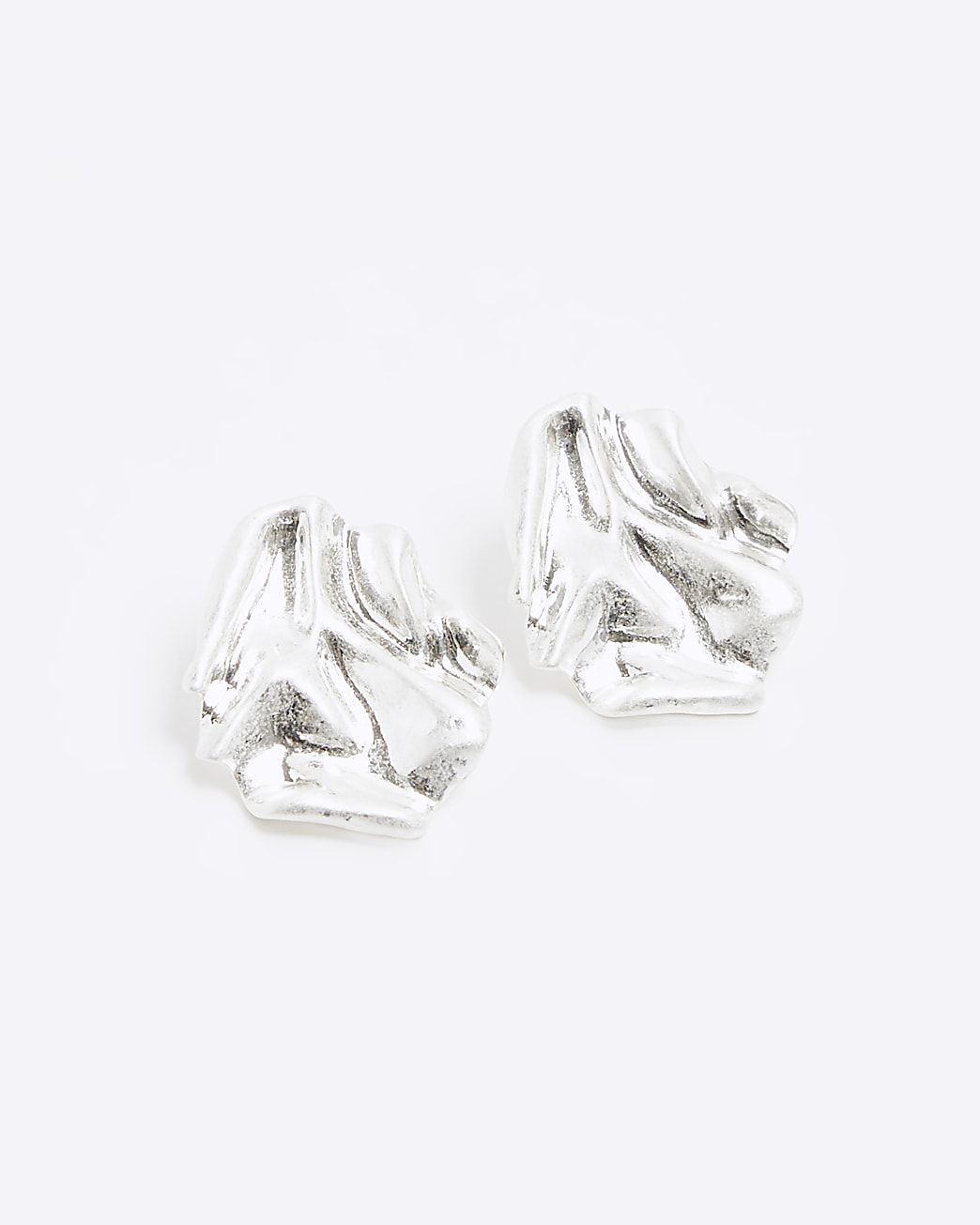 Silver textured stud earrings | River Island (UK & IE)