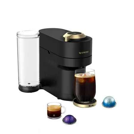Nespresso Limited-Edition Vertuo Pop+ Coffee and Espresso Maker by Breville, Matte Black Gold | Walmart (US)