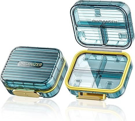 Small Pill Box, Travel Pill Case, Acedada Daily Pill Container for Purse Pocket, Moistureproof 7 ... | Amazon (US)