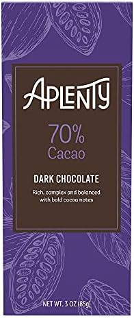 Aplenty, 70% Cacao Dark Chocolate Bar, 3 oz | Amazon (US)