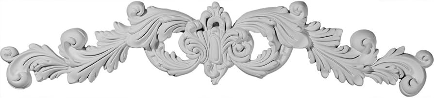 Ekena Millwork 25"W x 5 1/2"H x 1 3/8"P Dublin Center with Scrolls Onlay | Amazon (US)