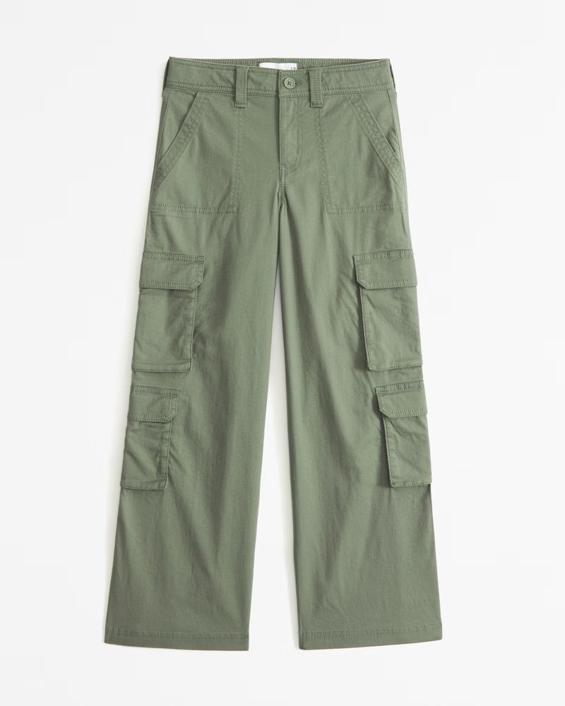 girls ultra wide leg cargo pants | girls bottoms | Abercrombie.com | Abercrombie & Fitch (US)