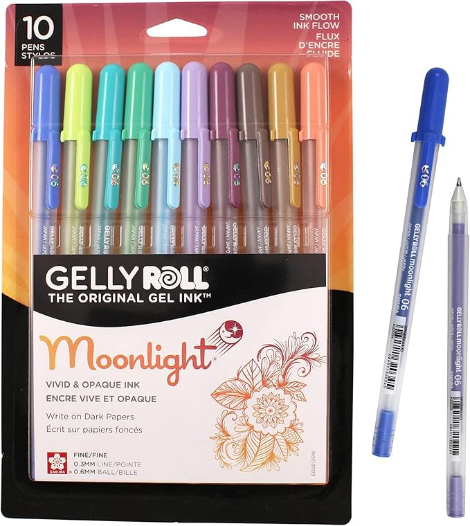 SAKURA Gelly Roll Moonlight 06 Gel Pens - Fine Point Ink Pen for Journaling, Art, or Drawing - As... | Amazon (US)