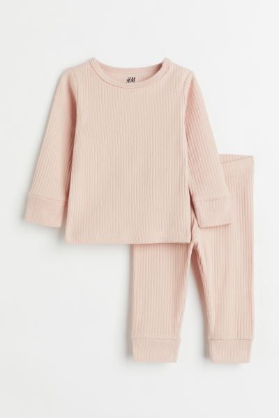 Ribbed Cotton Set - Bright pink - Kids | H&M US | H&M (US + CA)