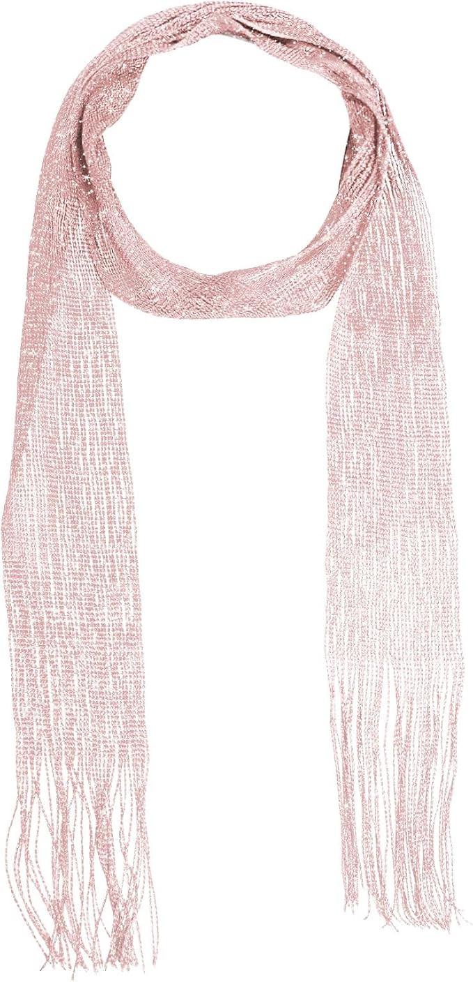 Sparkling Womens Scarf Long Skinny Ladies Scarves for Proms Daily | Elegant Shimmer Finish, Light... | Amazon (US)
