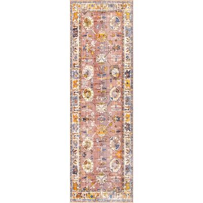 nuLOOM Vintage Brandi Floral Fringe Kitchen Runner Rug - Hallway, Entryway, 2' 6" x 6', Light Bro... | Target