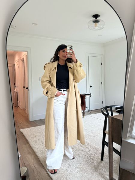 Spring outfit, wool trench coat, white jeans

#LTKSeasonal #LTKshoecrush #LTKstyletip