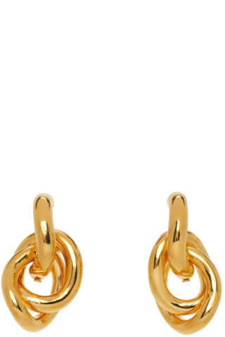 Gold Triple Loop Earrings | SSENSE